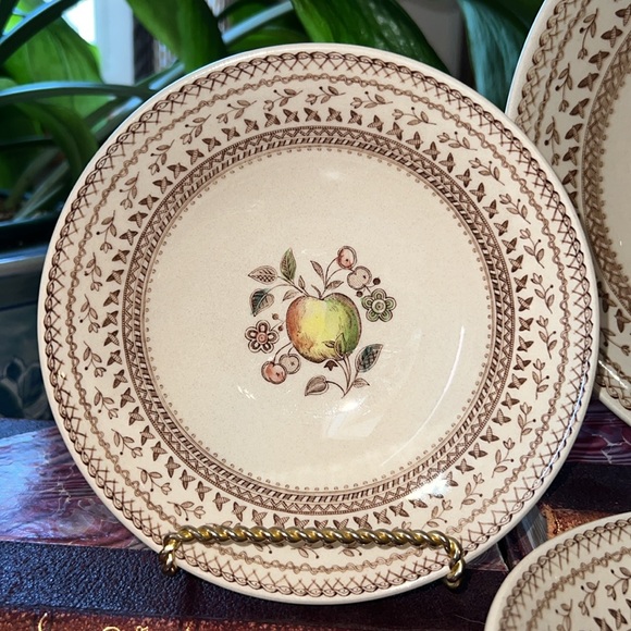 Vintage Johnson Bros Fruit Sampler Bowl Set Staffordshire Old Granite England - Picture 5 of 10